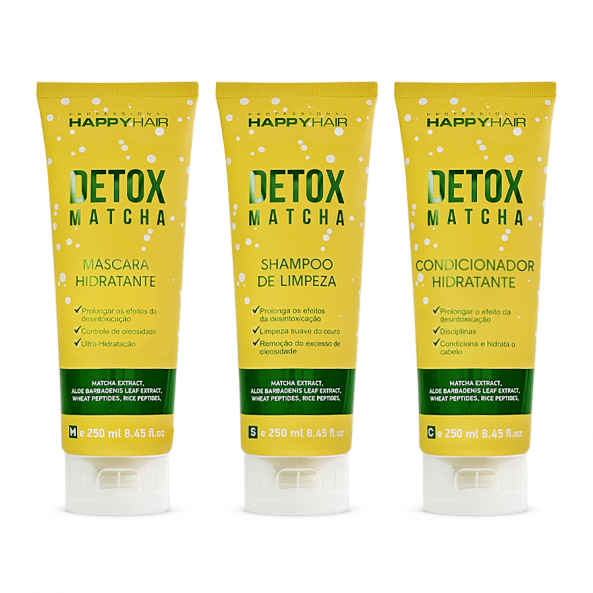 Шампунь + кондиционер + маска Happy Hair Detox Matcha комплект 250/250/250 мл